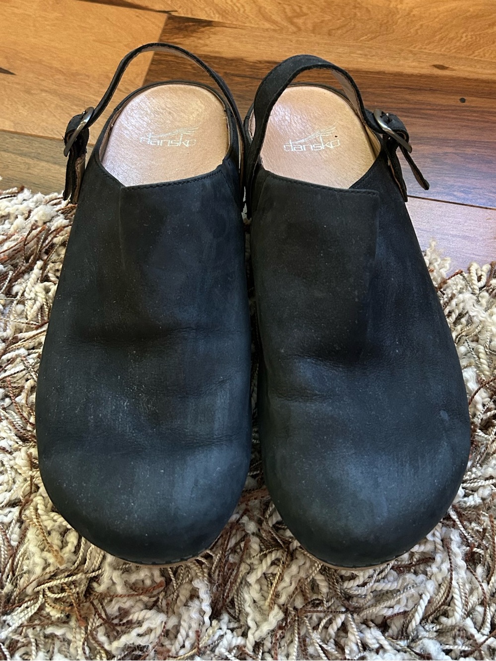 Dansko Black Suede Slingback Clogs Size 42 Womens 12